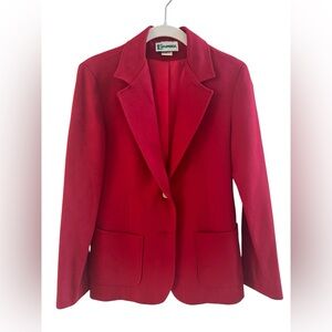 Rare find Vintage Women Cucumber  Red Wool Blazer Size 9